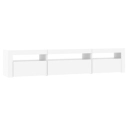 Berkfield Tv Cabinet With Led Lights White 195X35X40 Cm - thumbnail 7