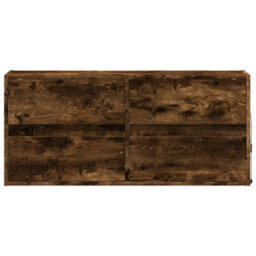 Berkfield Tv Wall Cabinet With Led Lights Smoked Oak 100X31X45 Cm - thumbnail 6
