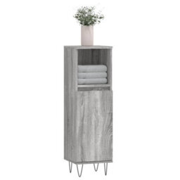 Berkfield Bathroom Cabinet Grey Sonoma 30X30X100 Cm Engineered Wood - thumbnail 3