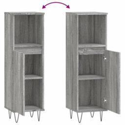Berkfield Bathroom Cabinet Grey Sonoma 30X30X100 Cm Engineered Wood - thumbnail 9