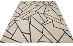 Light Grey Geometric Chequeremodern Easy To Clean Modern Dining Room Bedroom And Living Room Rug-120Cm X 180Cm - thumbnail 3