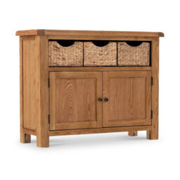 Zelah Oak Sideboard Cabinet With Baskets Fully Assembled - By Roseland Furniture - thumbnail 1