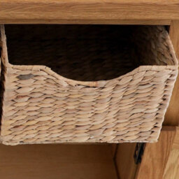 Zelah Oak Sideboard Cabinet With Baskets Fully Assembled - By Roseland Furniture - thumbnail 4