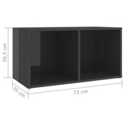 Berkfield 6 Piece Tv Cabinet Set High Gloss Grey Engineered Wood - thumbnail 8