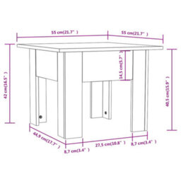 Berkfield Modern Coffee Table Smoked Oak 55X55X42 Cm Engineered Wood - thumbnail 6