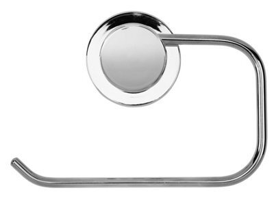 Croydex Stick'n'lock Plus Gloss Chrome Effect Wall-Mounted Toilet Roll Holder (H)110mm (W)250mm - image 1