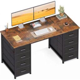 Versatile Home Office Computer Desk With 8 Drawers  Perfect For Any Room Setup - thumbnail 1