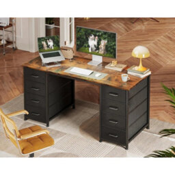 Versatile Home Office Computer Desk With 8 Drawers  Perfect For Any Room Setup - thumbnail 3