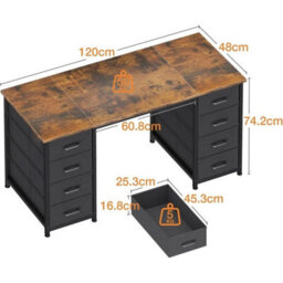 Versatile Home Office Computer Desk With 8 Drawers  Perfect For Any Room Setup - thumbnail 2