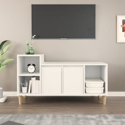 Berkfield Tv Cabinet White 100X35X55 Cm Engineered Wood - image 1