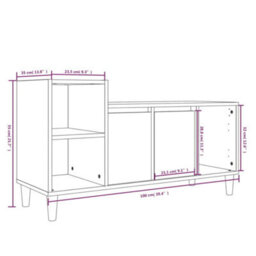Berkfield Tv Cabinet White 100X35X55 Cm Engineered Wood - thumbnail 9