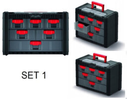 B2C Parts Storage Organiser With Drawers Compartment Cabinet Screws Carry Tool Box Set 1 - thumbnail 1