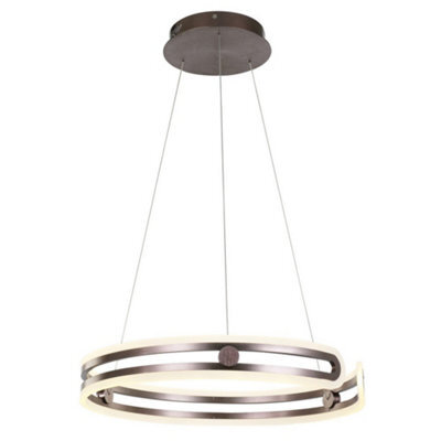 Luminosa Lighting Luminosa Modern Led Hanging Pendant Coffee, Warm White 3000K 4830Lm Dimmable
