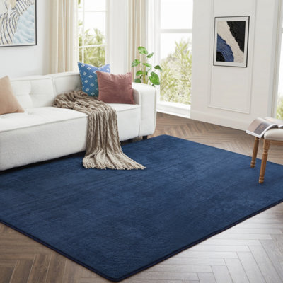 Bedlooms Navy Pashmina Rug 120X170Cm, Soft Thick Piles, Hypoallergenic Modern Area Rugs And Bedroom Rug - image 1