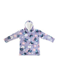 Disney Lilo & Stitch Floral Wearable Hooded Fleece Blanket - Kids Size - thumbnail 3