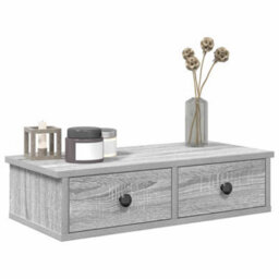 Berkfield Durable Wall Shelf With Drawers Grey Sonoma 60X25X15 Cm Engineered Wood - thumbnail 2