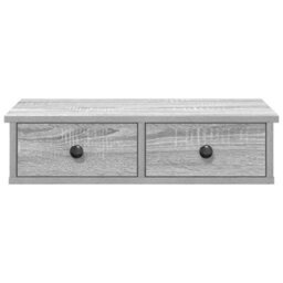 Berkfield Durable Wall Shelf With Drawers Grey Sonoma 60X25X15 Cm Engineered Wood - thumbnail 4