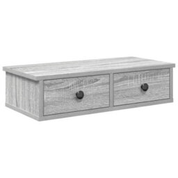 Berkfield Durable Wall Shelf With Drawers Grey Sonoma 60X25X15 Cm Engineered Wood - thumbnail 1