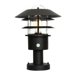 Luminosa Lighting Elstead Helsingor 1 Light Pir Pedestal Lantern Black Ip44 - thumbnail 1