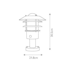 Luminosa Lighting Elstead Helsingor 1 Light Pir Pedestal Lantern Black Ip44 - thumbnail 2