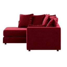 Furnishings For Less UK Brooklyn Plush Velvet 3 To 4 Seater L Shaped Corner Sofa Foam Red Left Hand Facing - thumbnail 2