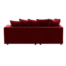 Furnishings For Less UK Brooklyn Plush Velvet 3 To 4 Seater L Shaped Corner Sofa Foam Red Left Hand Facing - thumbnail 4