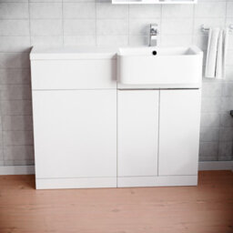 Nes Home 1000mm Right Hand Freestanding White Cabinet With Basin & Wc Unit - thumbnail 2