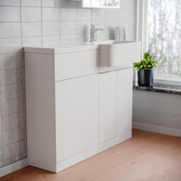 Nes Home 1000mm Right Hand Freestanding White Cabinet With Basin & Wc Unit - thumbnail 3