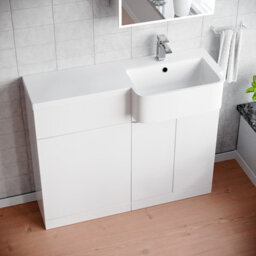 Nes Home 1000mm Right Hand Freestanding White Cabinet With Basin & Wc Unit - thumbnail 4