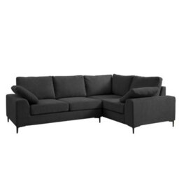 Home Detail Nora Right-Hand Facing Corner Sofa With Storage Footstool, Charcoal Linen - thumbnail 4
