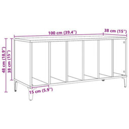 Walplus Record Cabinet Artisan Oak 100X38X48 Cm Engineered Wood - thumbnail 9