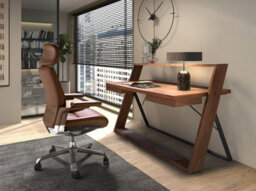 Angel Cerda Brown Leatherette Swivel Office Chair - thumbnail 4