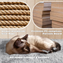 Yaheetech Light Grey 137Cm Multilevel Cat Tree Tower With Scratching Posts And 2 Condos - thumbnail 7
