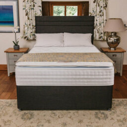 Divan Base Direct Sophia Briar-Rose Nova 1000 Pocket Sprung  Cushioned Pillow Top Memory Foam Bed Set 4Ft6 Double - Naples Slate - thumbnail 3