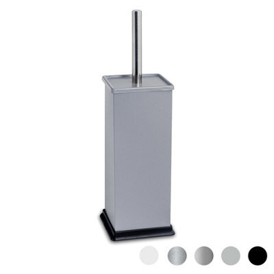 Harbour Housewares Matt Grey Toilet Brush And Holder - Square Brush With Non Slip Base Rust Resistant Toilet Cleaning Brush Set - image 1