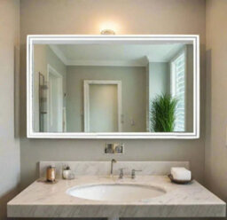 D Pro T Bathrooms 700 X 500mm Twin Illuminated Led Heated Demister Bathroom Mirror - thumbnail 2