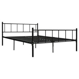Berkfield Bed Frame Black Metal 180X200 Cm 6Ft Super King - thumbnail 2