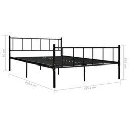 Berkfield Bed Frame Black Metal 180X200 Cm 6Ft Super King - thumbnail 5