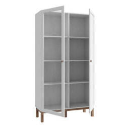 Wyld Haus Niva Light Grey & Natural Oak Effect Display Cabinet With Led Lighting, 2 Doors - thumbnail 4