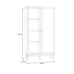 Wyld Haus Niva Light Grey & Natural Oak Effect Display Cabinet With Led Lighting, 2 Doors - thumbnail 6