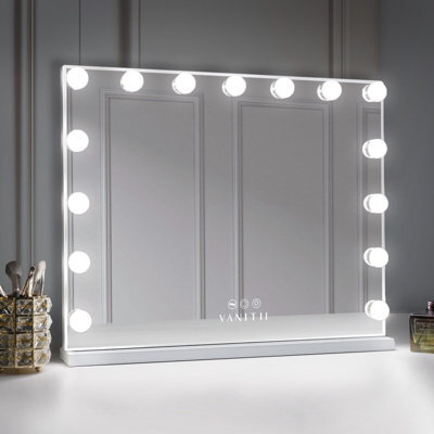 Hollywood Vanity Make Up Mirror With Lights 15 Led Standing Mirror Wall 58X46Cm - image 1