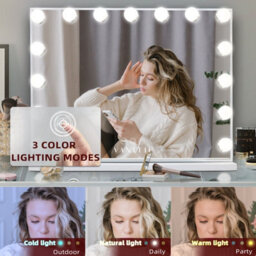 Hollywood Vanity Make Up Mirror With Lights 15 Led Standing Mirror Wall 58X46Cm - thumbnail 3