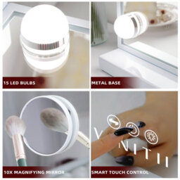 Hollywood Vanity Make Up Mirror With Lights 15 Led Standing Mirror Wall 58X46Cm - thumbnail 5