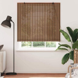 Berkfield Window Blind With Curtains Manual Brown 150 X 220 Cm Bamboo - thumbnail 3