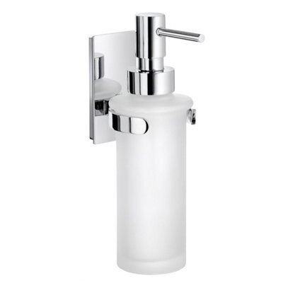Smedbo Frosted Glass 200Ml Soap Dispenser With Chrome Wall Mount