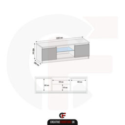 Creative Furniture Aura Tv Unit 120Cm - White With Gloss Doors - thumbnail 4