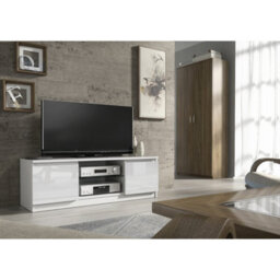 Creative Furniture Aura Tv Unit 120Cm - White With Gloss Doors - thumbnail 2