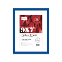 "9X7"" Blue Frame With Mount For 7X5"" Pictures 20mm Thin Edge Portrait And Landscape Display With Wall Hooks And Kickstand" - thumbnail 1