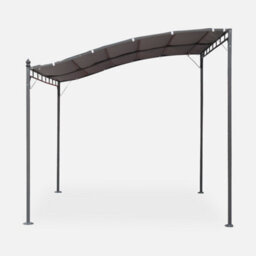 Sweeek - 3X2.5M Wall-Mounted Pergola Brestum Grey 298X249X248 Cm - thumbnail 2