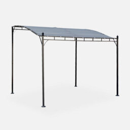 Sweeek - 3X2.5M Wall-Mounted Pergola Brestum Grey 298X249X248 Cm - thumbnail 1